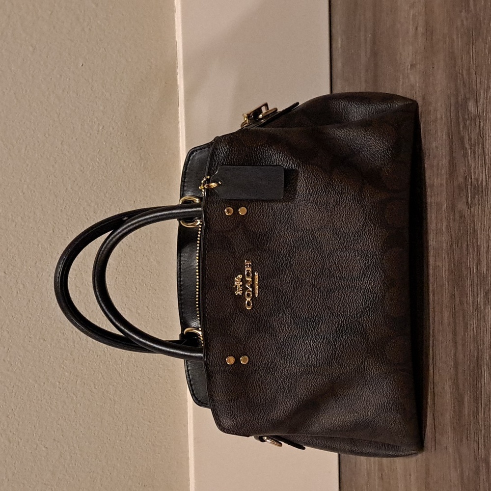Coach's Mollie Tote 25 in Signature Canvas brown/black